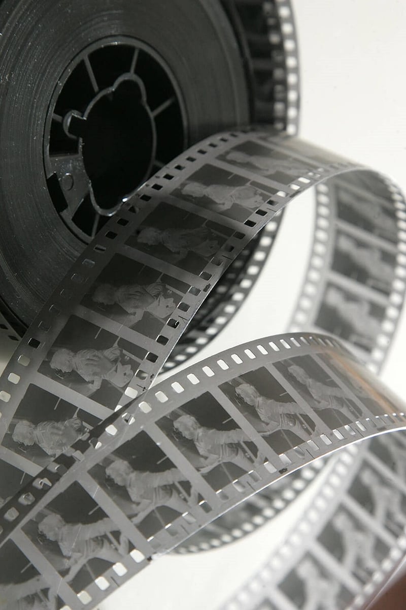 Behind the scenes of a movie set